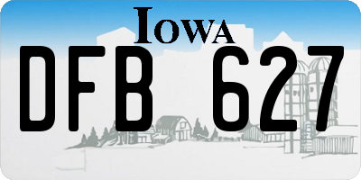 IA license plate DFB627