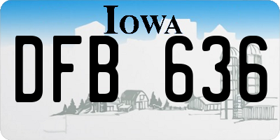 IA license plate DFB636