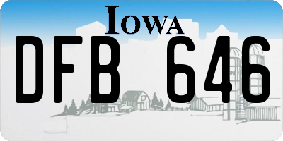 IA license plate DFB646