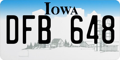 IA license plate DFB648