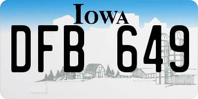 IA license plate DFB649