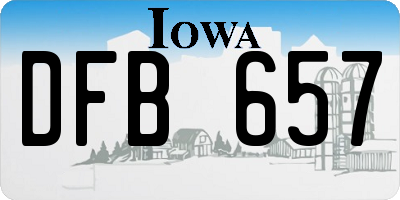 IA license plate DFB657