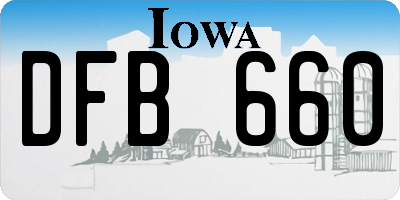 IA license plate DFB660