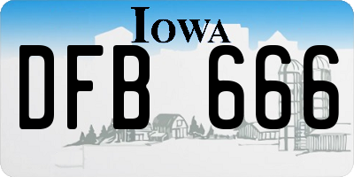 IA license plate DFB666