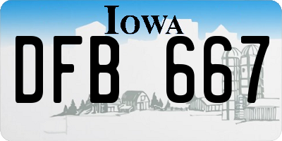 IA license plate DFB667