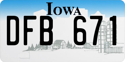 IA license plate DFB671