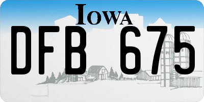 IA license plate DFB675