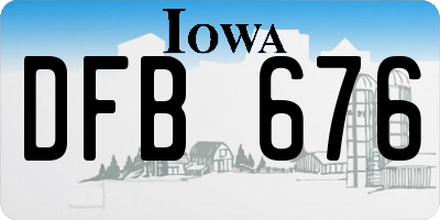 IA license plate DFB676
