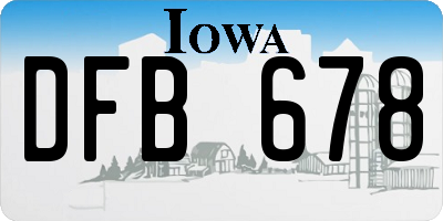 IA license plate DFB678