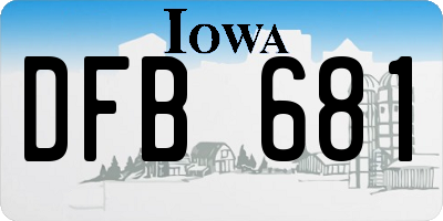 IA license plate DFB681