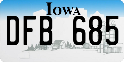 IA license plate DFB685