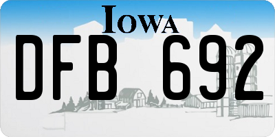 IA license plate DFB692