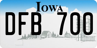 IA license plate DFB700