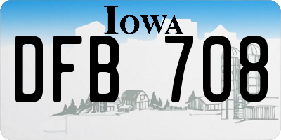 IA license plate DFB708