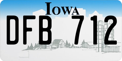 IA license plate DFB712