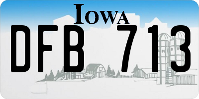 IA license plate DFB713