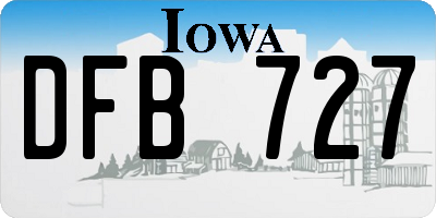 IA license plate DFB727