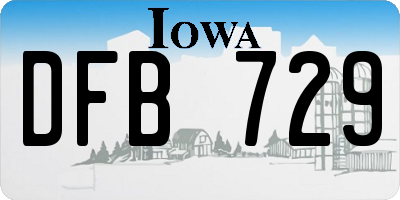 IA license plate DFB729