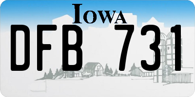 IA license plate DFB731
