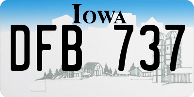 IA license plate DFB737