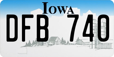 IA license plate DFB740