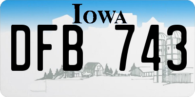 IA license plate DFB743