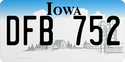 IA license plate DFB752