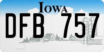 IA license plate DFB757