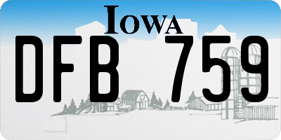 IA license plate DFB759