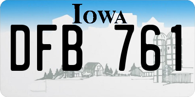 IA license plate DFB761