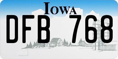 IA license plate DFB768