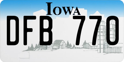 IA license plate DFB770