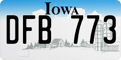 IA license plate DFB773