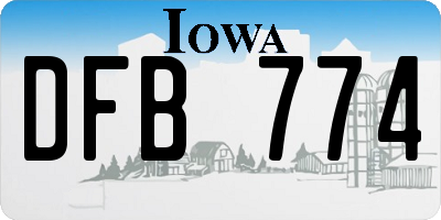 IA license plate DFB774