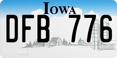 IA license plate DFB776