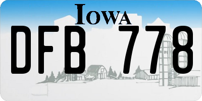 IA license plate DFB778