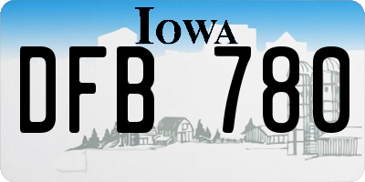 IA license plate DFB780