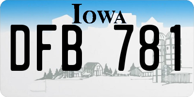 IA license plate DFB781