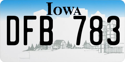 IA license plate DFB783