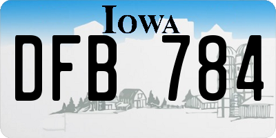 IA license plate DFB784