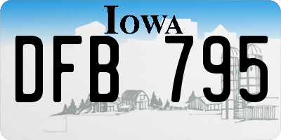 IA license plate DFB795