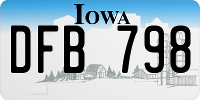IA license plate DFB798