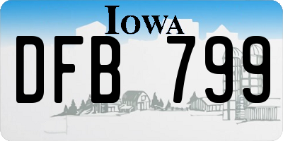 IA license plate DFB799