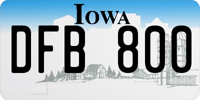 IA license plate DFB800