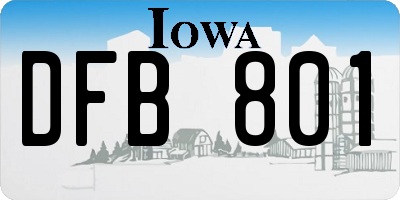 IA license plate DFB801