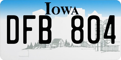 IA license plate DFB804