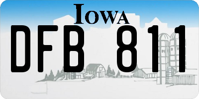 IA license plate DFB811