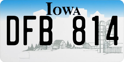 IA license plate DFB814