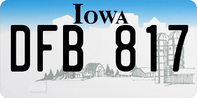 IA license plate DFB817