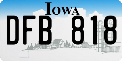 IA license plate DFB818
